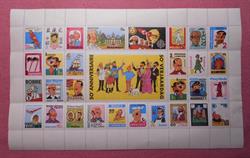 Kuifje / Tintin - 50e anniversaire / 50e verjaardag - een vel fake-postzegels - Hergé - (1988)