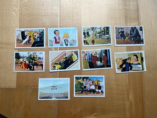 Hergé : Kuifje -10 chromo's Kuifje en het haaienmeer -1973