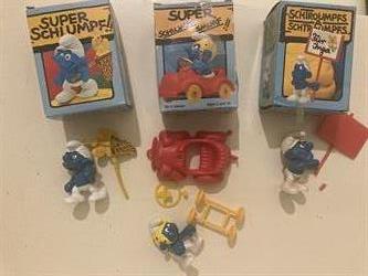 Super Smurfen met doosjes schleich