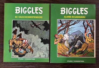 Biggles - Nr. 11 - De Valschermspringers + Nr. 14 - Alarm in Gadougou - sc - 1e druk 1967/68