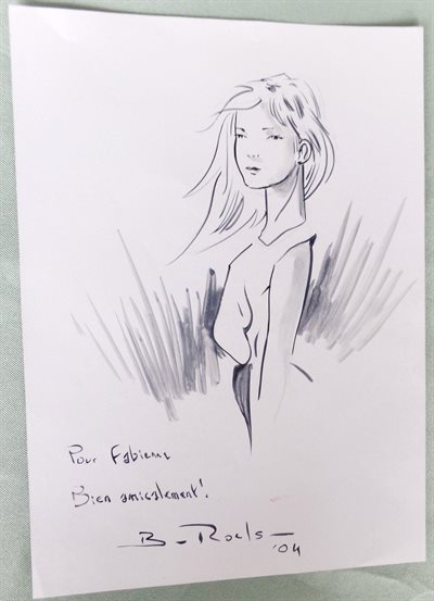 Benoit Roels - originele tekening op los blad - oa De Blauwe Hagedis