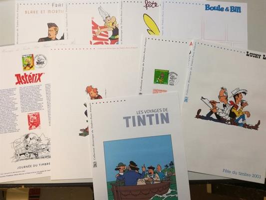 Collection Historique du Timbre-Post Français - Kuifje, Robbedoes, Blake en Mortimer, Bollie en Billie, Lucky Luke, Asterix, Titeuf, Bécassine