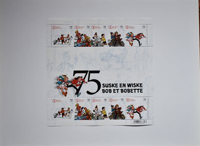 Suske en Wiske -75 jaar -postzegelvel- B Post
