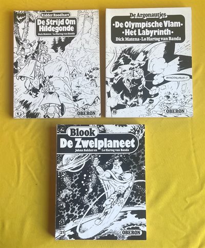 Oberon zw-w reeks -De argonautjes 2-4/Blook 1-5/Ridder Roodhart 1-3 - SC - Eerste druk -1976/1980