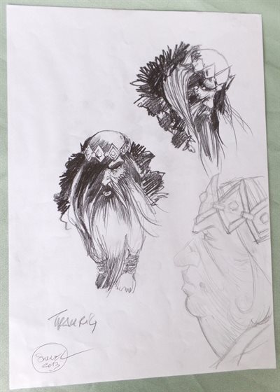 Shovel - originele tekening op los blad - oa Dwarf