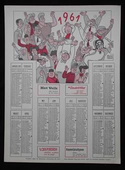Nero / Piet Fluwijn en Bolleke / Oktaaf Keunink / De Lustige Kapoentjes - Marc Sleen - kalender - Het Volk (1960)