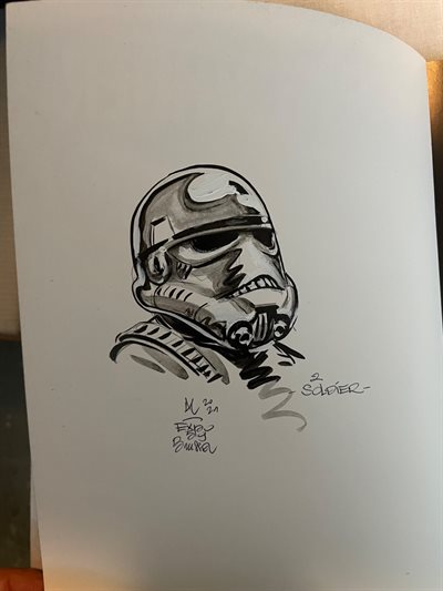 Star Wars - Darth Vader-2/3 Schaduw der geheimen - hommage tekening Al Severin - 2016