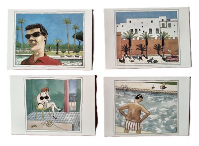 Loustal - Zenata plage - 8 postkaarten - 1981