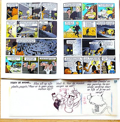Suske en Wiske - Het Labyrint van de Leeuw- originele kalktekening - Dirk Stallaert - 2013
