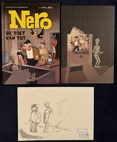 Luc Cromheecke - Nero de Toet van Tut - originele schets + boek - 2020