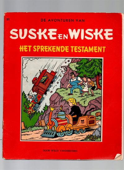Suske en Wiske - ongekleurt - Het Sprekende Testament 1961 -V42 - NL - Nr - Cover 21 - Derde Druk - Willy Vandersteen.