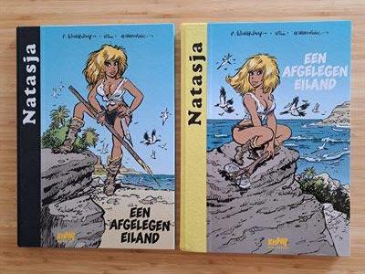 Natasja - Een afgelegen eiland - 2 x Luxe HC - Khani - Met zwart én geel linnen rug - Groot formaat (2022)