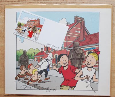 Suske en Wiske- zeefdruk 2004- Belhamelbende- Marc Verhaegen- met uitnodiging