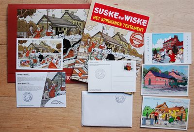 Suske en Wiske - Het Sprekende Testament -100 jaar Station Heide- 2011 -sc en persmap- speciale zegel