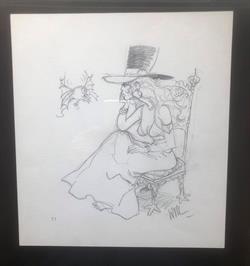 Isabel - Tante Calendula - Originele potloodtekening - Formaat (28x28) - (1990)
