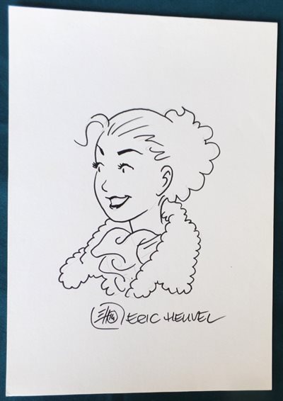 Eric Heuvel oa January Jones, Bud Broadway - tekening op los blad