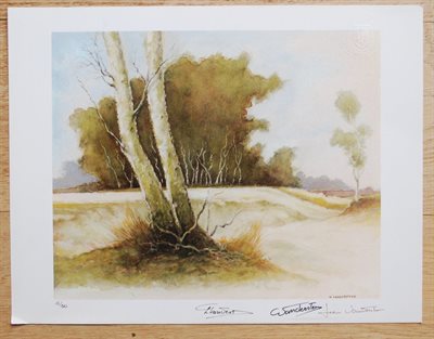 Willy Vandersteen- aquarel Kalmthoutse Heide- off set print - 1986