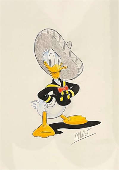 Millet - Originele tekening - Donald Duck met sombrero
