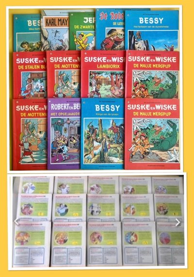 Suske en Wiske (6x) / Bessy (3x) / De rode ridder (1x) / Karl May (1x) /Jerom (1x) / Robert en Bertrand (1x) - SC - 1e druk - 1973