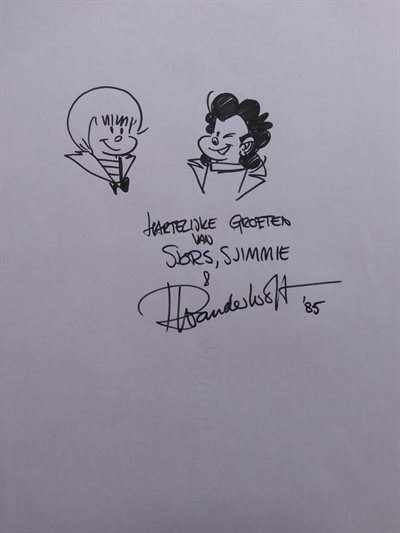 Robert Van Der Kroft - fantekening - Sjors en Sjimmie - 1985