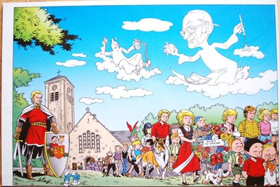 Suske en Wiske -Aluminium plaat 40cm X 60cm- overlijden Willy Vandersteen 1990