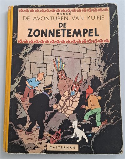 Kuifje - 13 - De zonnetempel - Hardcover met linnen rug - Eerste druk - 1949