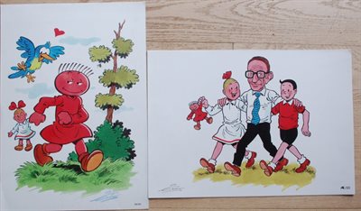 Suske en Wiske - 2 medewerkers ex libris A3- Eric De Rop