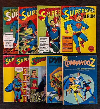 Superman, Batman en Dynamo Z - 9 x Comics - SC - 1e druk 1967/69