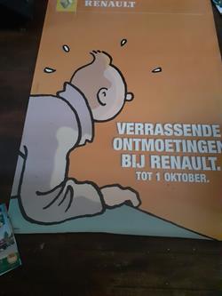 Kuifje - Megaposter Renault plus extra poster tentoonstelling