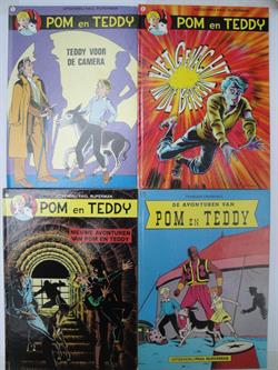 Pom en Teddy - Rijperman zwartwit reeks 1-4 - 4x hc met papieren rug - 1978-1980