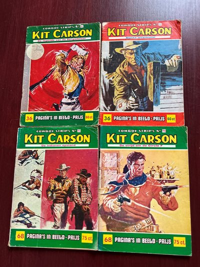 Kit Carson - serie 1 deel 90, 91, 93, 96 - ongekleurd - Neerlandia - 1962