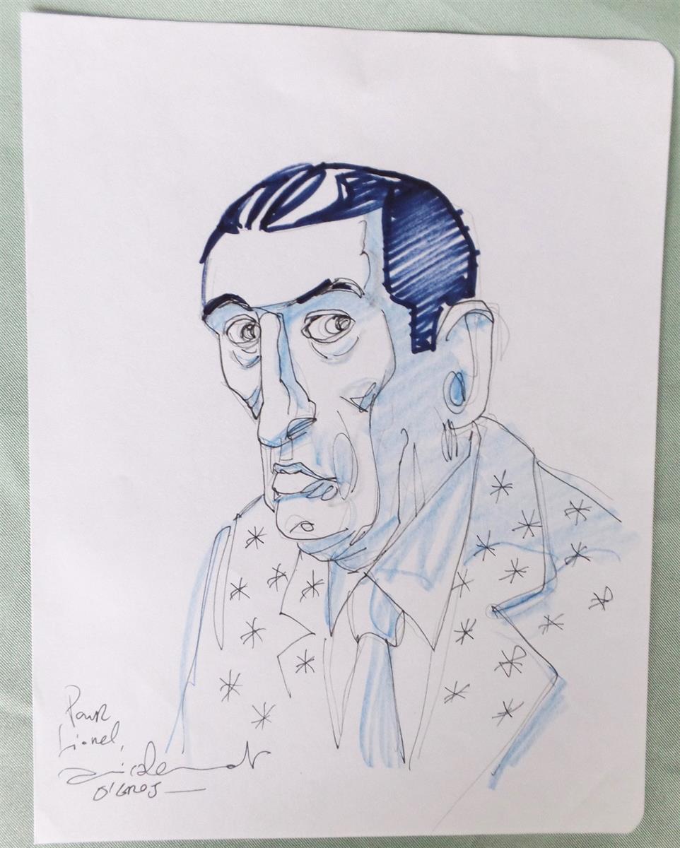 O'Groj - originele tekening op los blad - oa Boris Vian