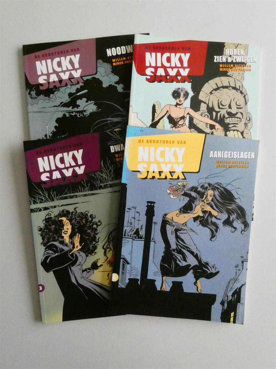 De avonturen van NIcky Saxx - compleet nrs 1 t/m 4 - SC - 1e druk (2007-2008)
