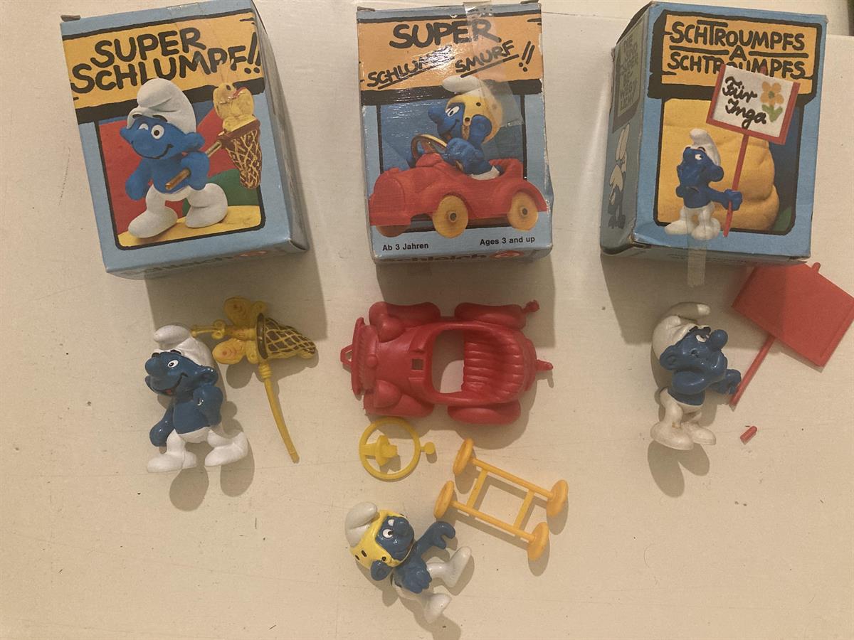 Super Smurfen met doosjes schleich