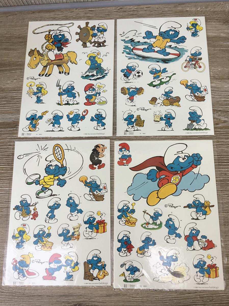 Smurfen - 4 stickervellen - 1983