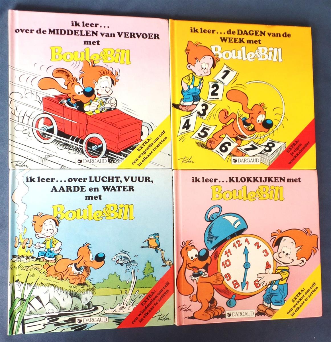 Boule & Bill - delen 1 t/m 4 - Ik leer... over...- hc - 1e druk 1986