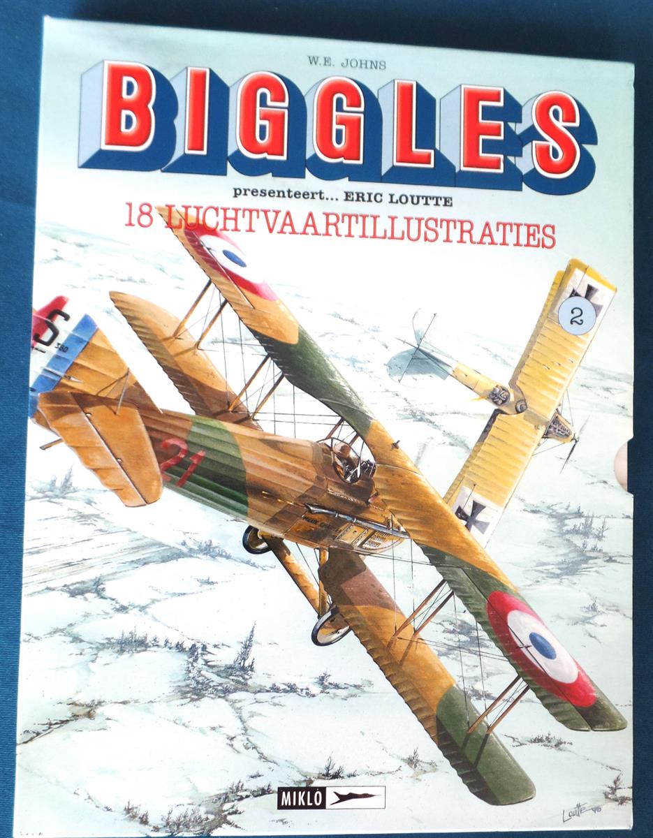 Biggles - portfolio met 20 illustraties - in schuifdoos - Eric Loutte - hc - 1e druk