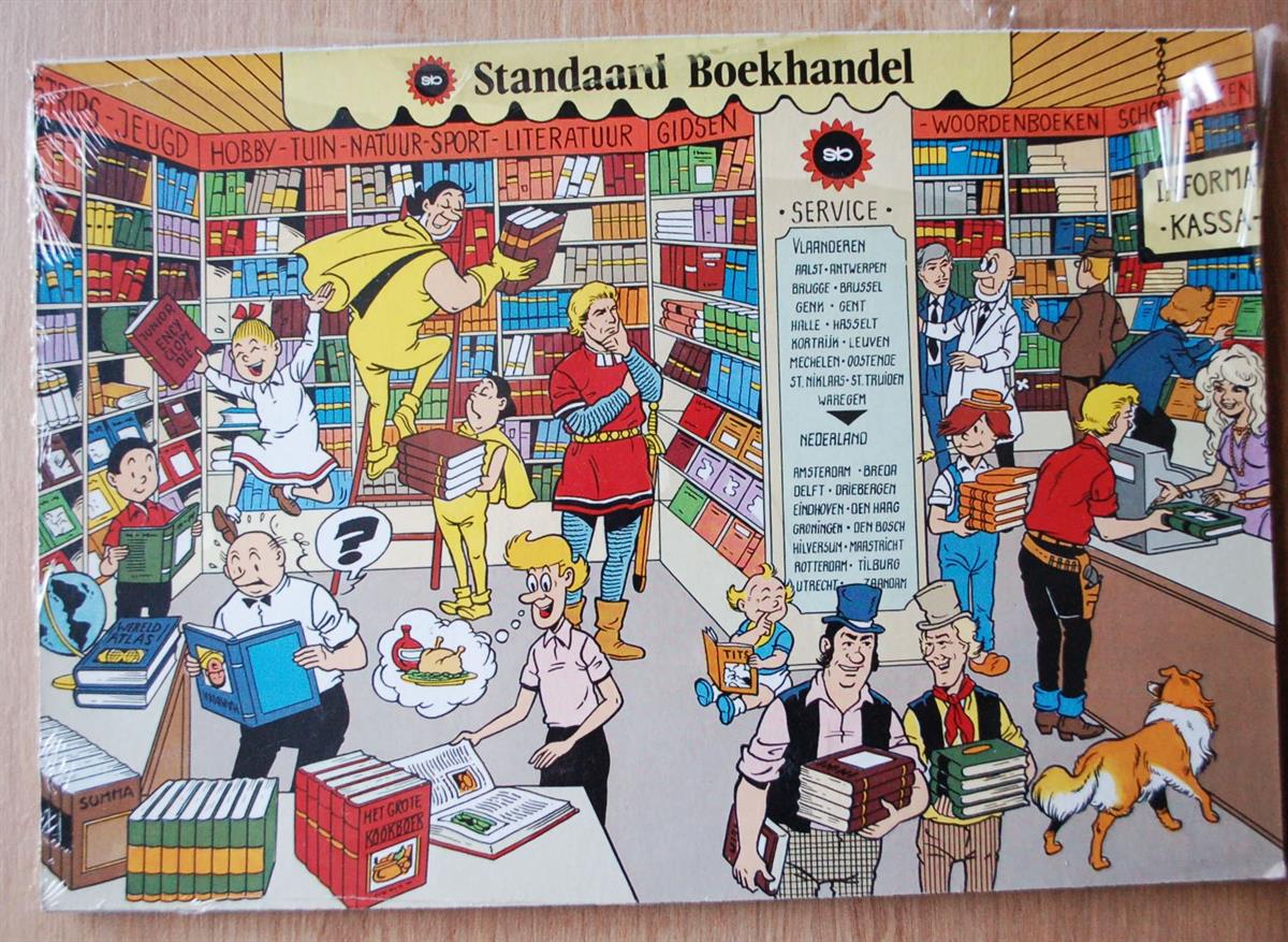 Promotiepuzzel Suske en Wiske, Jerom, Robert en Bertrand, Tits uit 1977 en extra bladwijzers