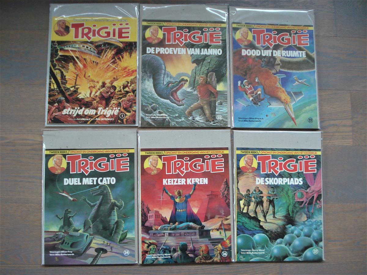 Trigië (6X) - nrs 22, 23, 24, 26, 27 - 1ste druk - 1982/1983 + nr 1 = herdruk 1981 - SC - Oberon
