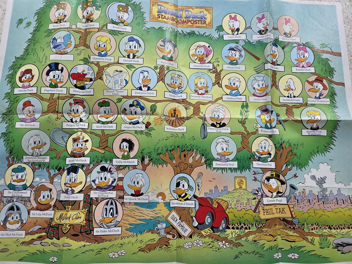 donald duck-stamboom -poster
