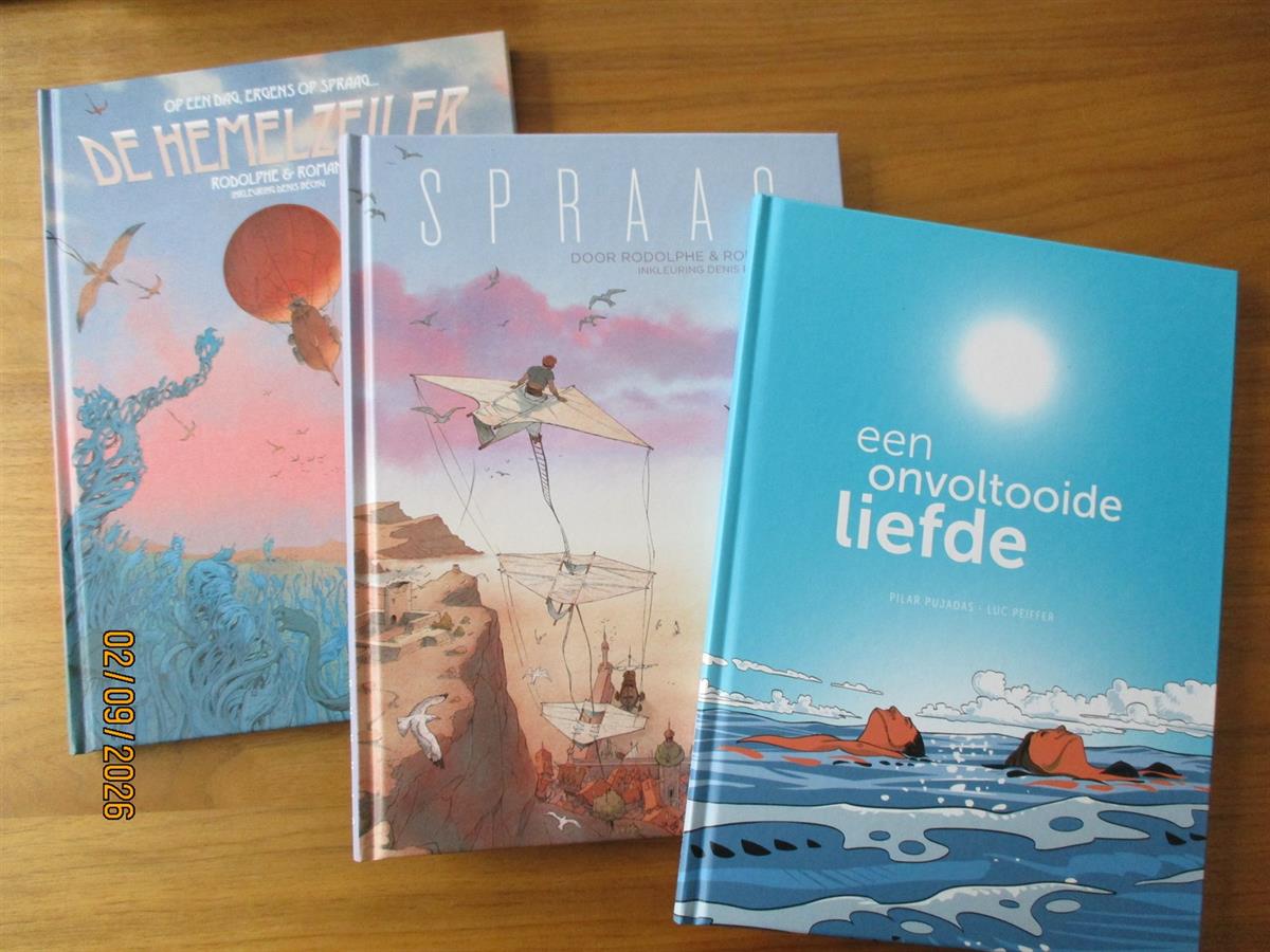 Spraag + De Hemelzeiler + Een onvoltooide liefde - 3 x HC - uitgeverij SAGA - 1e druk 