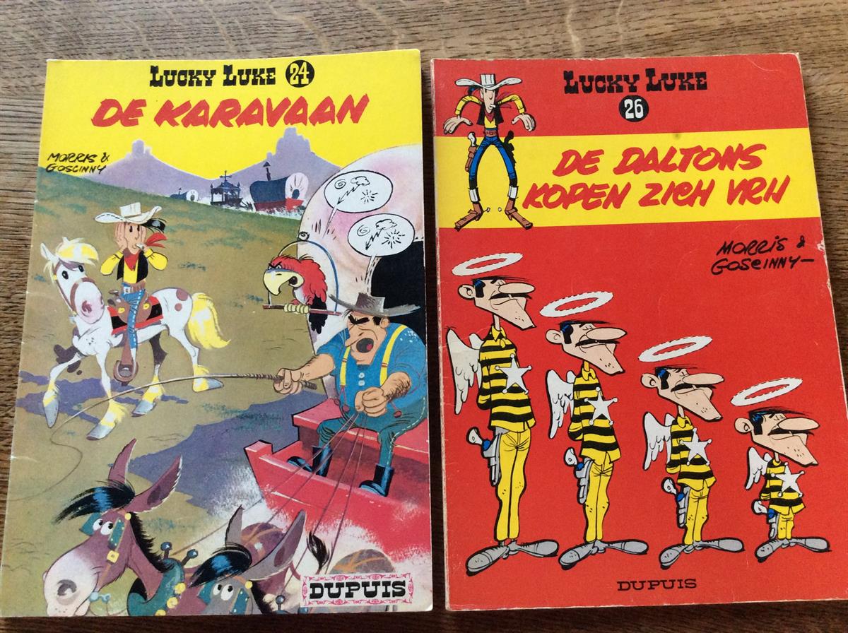 Lucky Luke Nrs 24 en 26 herdruk 1971/1977