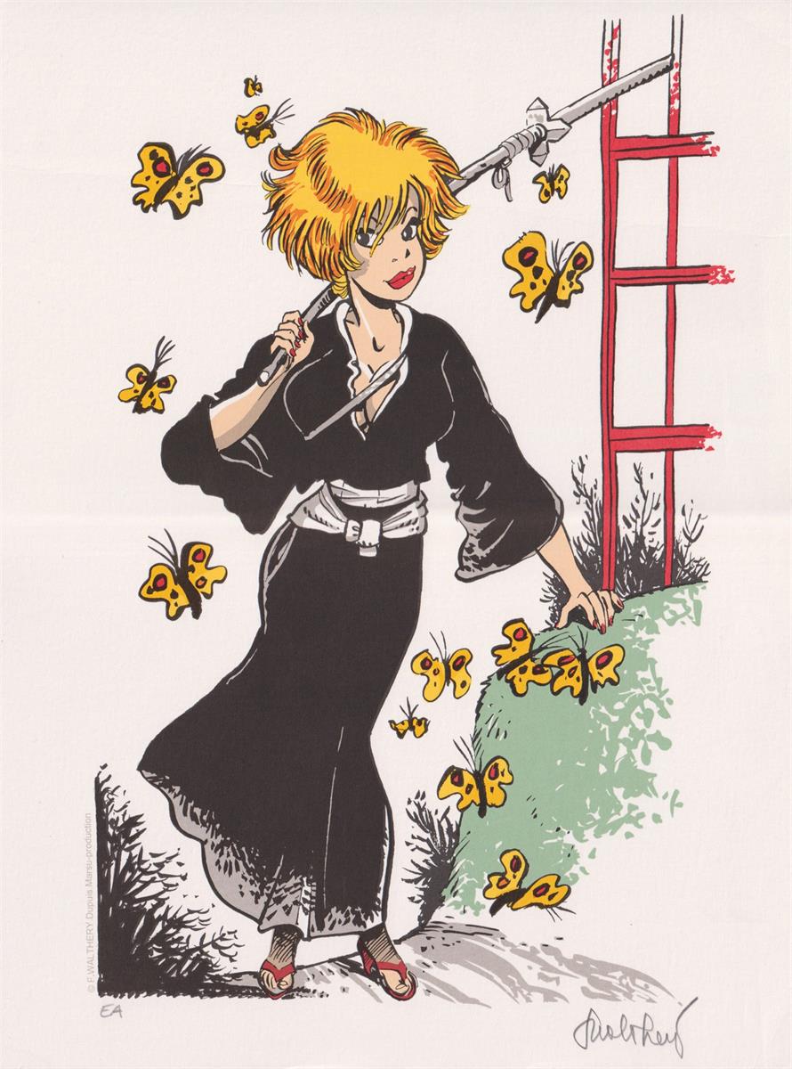 Walthéry - Zeefdruk - Hommage Michetz - Formaat 30 x 40 cm.