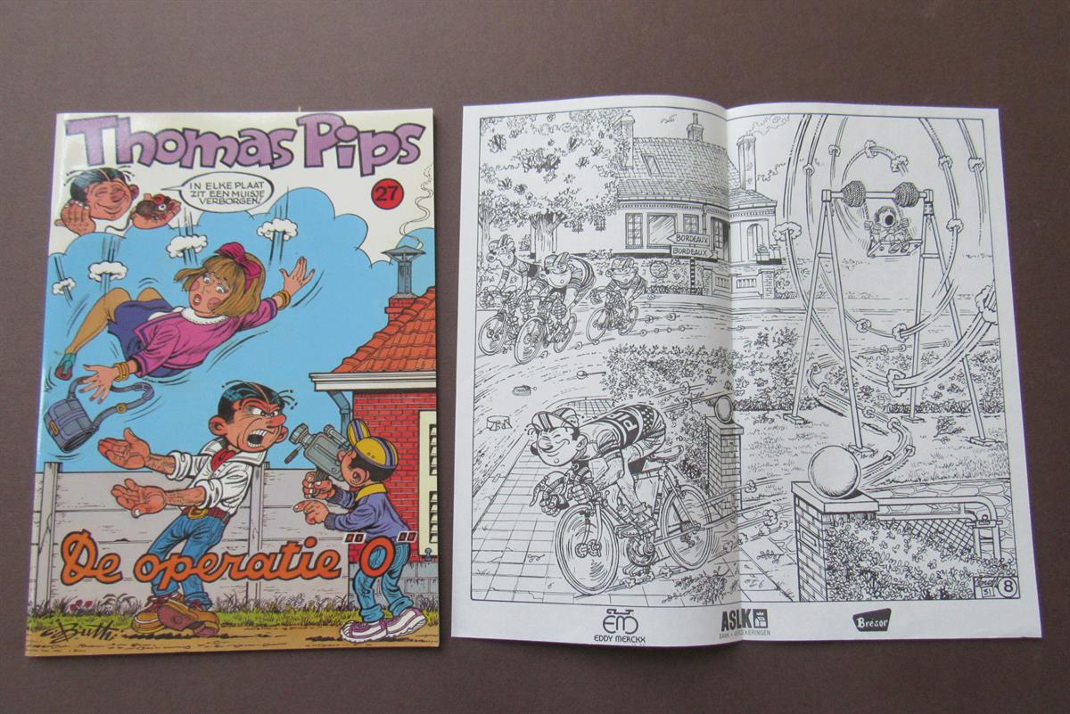 Thomas Pips 27 - De operatie "O" + Formulier prijskamp Eddy Mercxfiets - sc- eerste druk - 1991