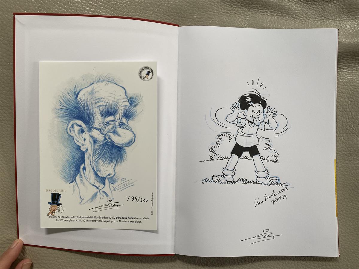 HC De Familie Snoek - De gags uit TV-Ekspres (Gesigneerd door Eric De Rop) + Ex Libris
