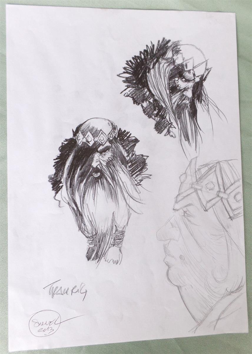 Shovel - originele tekening op los blad - oa Dwarf