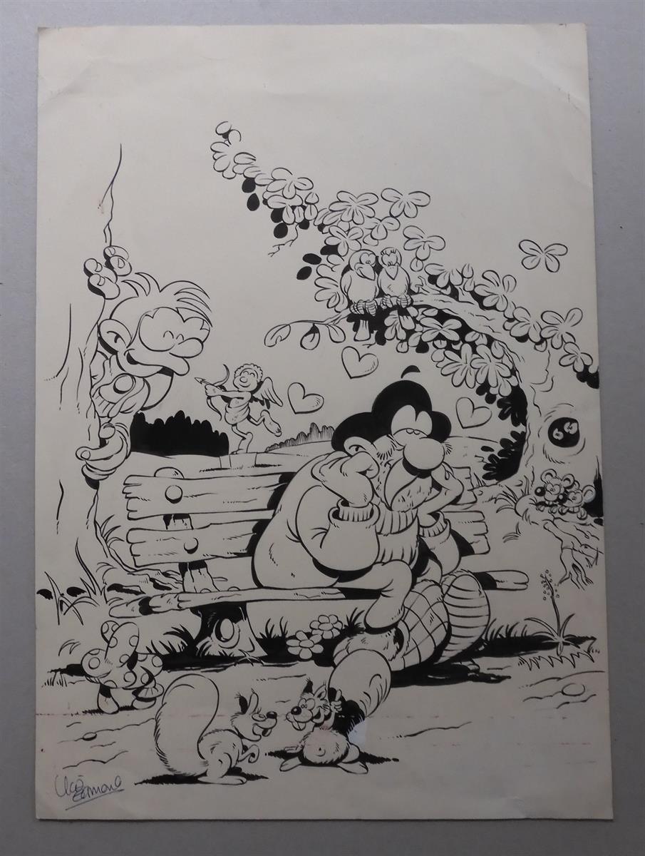 Uco Egmond - Originele tekening - Eppo - Cover laatste PEP - 1975
