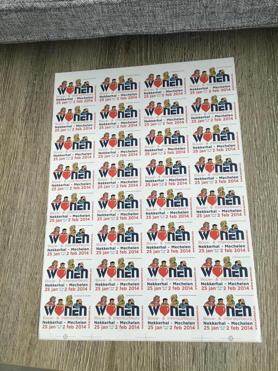 Kiekeboe - wonen stickervel 2014