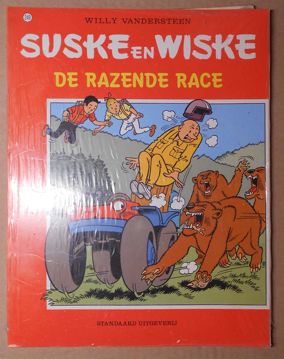 Suske en Wiske nr. 249 : De razende race - sc - eerste druk (1996) in seal met als bijvoegsel een Lambik sillouette