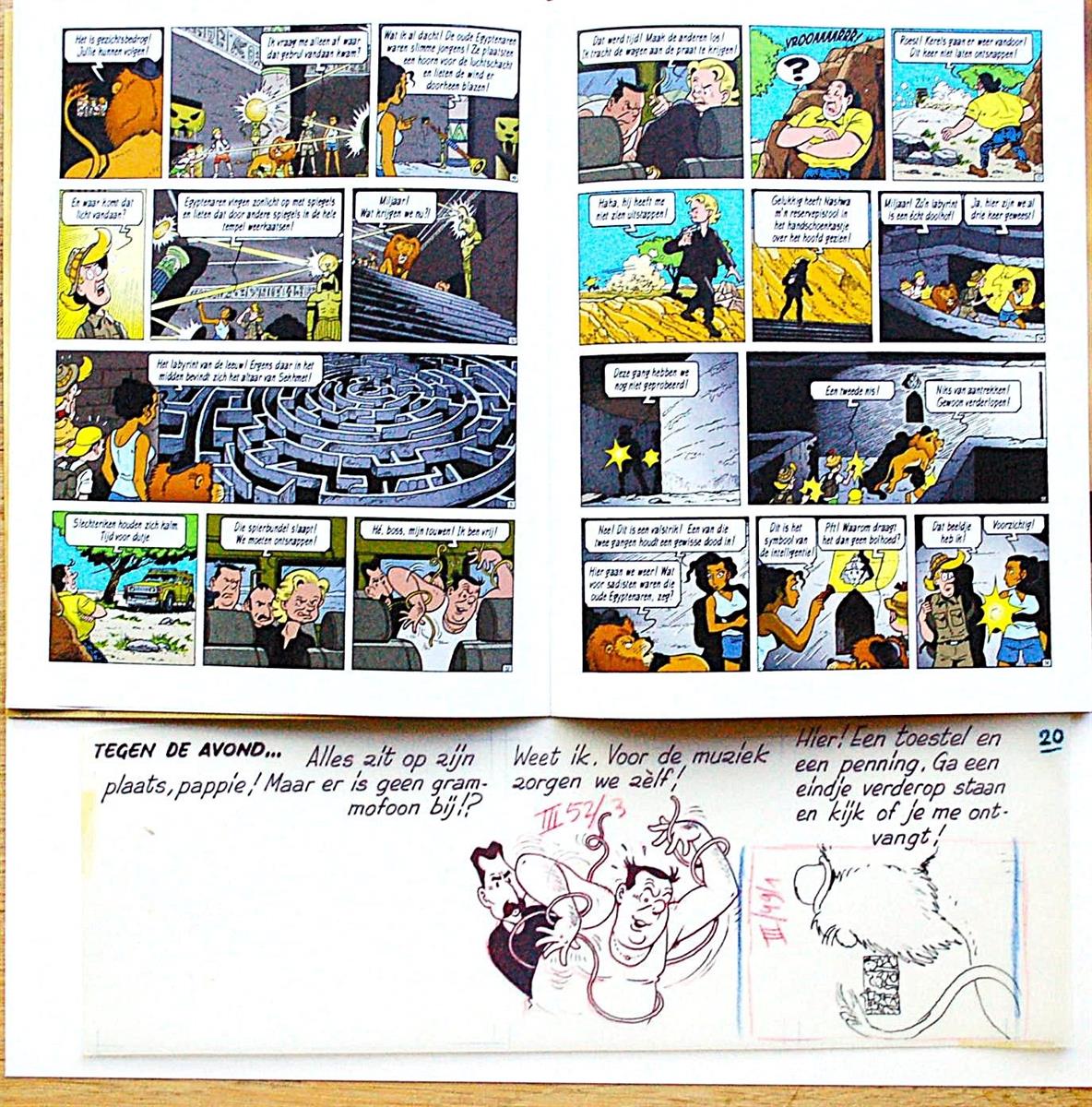 Suske en Wiske - Het Labyrint van de Leeuw- originele kalktekening - Dirk Stallaert - 2013